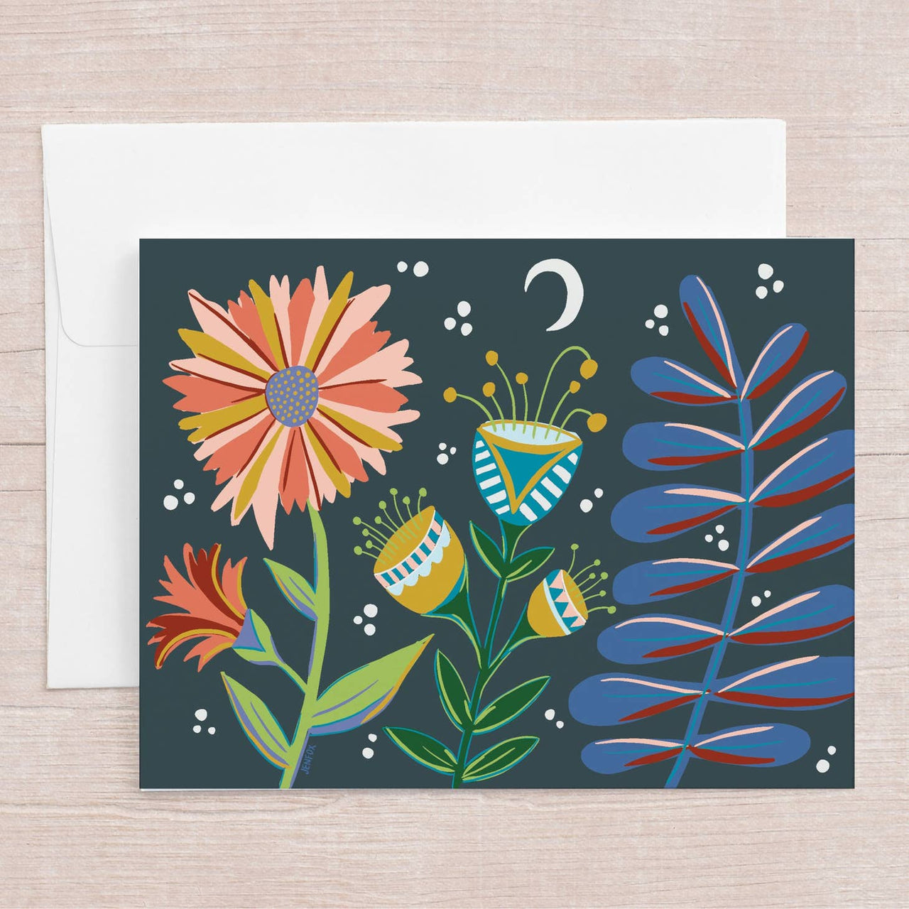 Jen Fox - Midnight Blooms Greeting Card