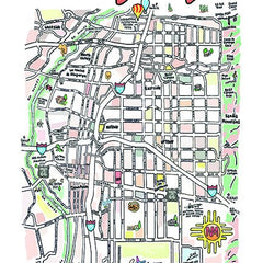 Tom Lamb - Map of Albuquerque Postcard