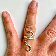 Chela Gurnee - Brass Snake Ring
