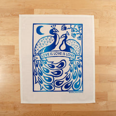 Kei & Molly - Love is Love Linen Tea Towel - White & Blue