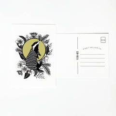 Bird Mafia - Badger Postcard
