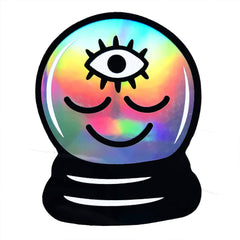 Wokeface - Holographic Crystal Ball Sticker