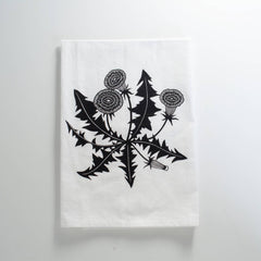 Bird Mafia - Dandelion Tea Towel - Black & White
