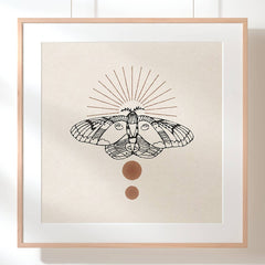 Caroline Clark - Raccoon Moth Print (12" x 12")