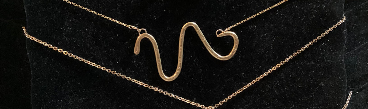 Chela Gurnee - Brass Snake Necklace